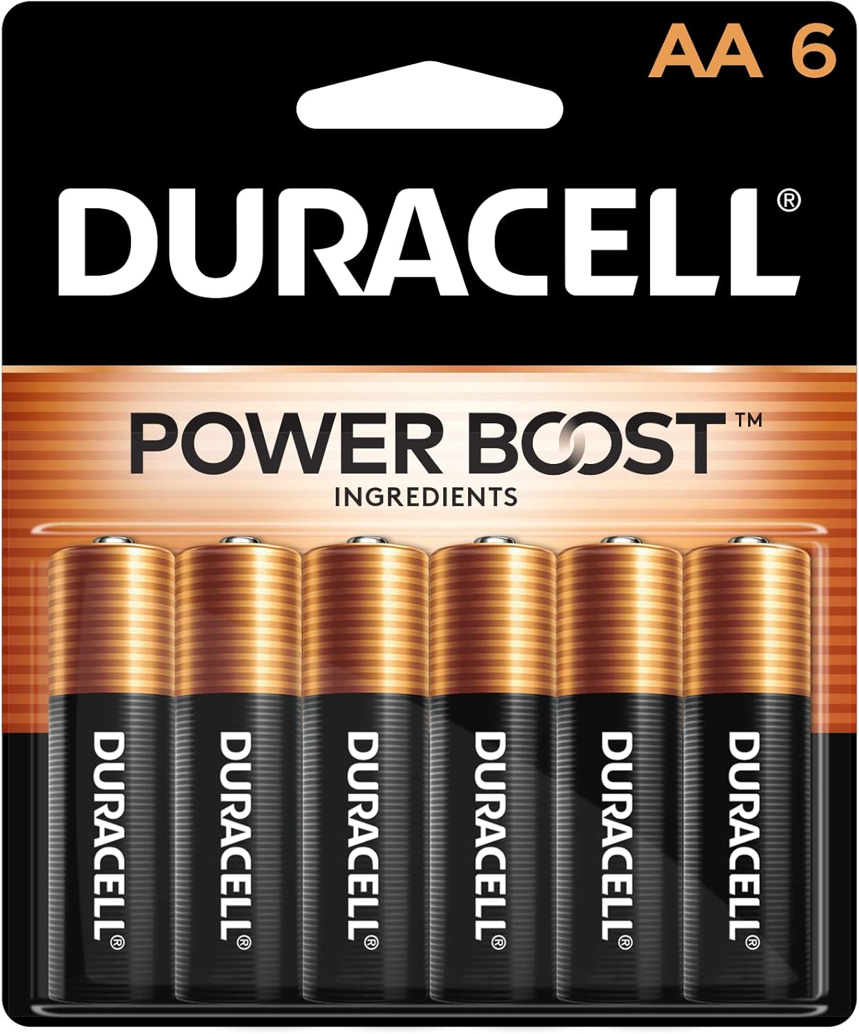 Duracell AA Batteries, Alkaline, 8 Count | Coppertop | Power Boost | Long-Lasting | For Household Devices