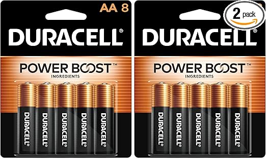 Duracell AA Batteries, Alkaline, 8 Count | Coppertop | Power Boost | Long-Lasting | For Household Devices
